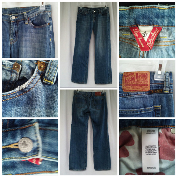Lucky Brand jeans Size 4/27 Midrise flare Blue - Picture 3 of 8